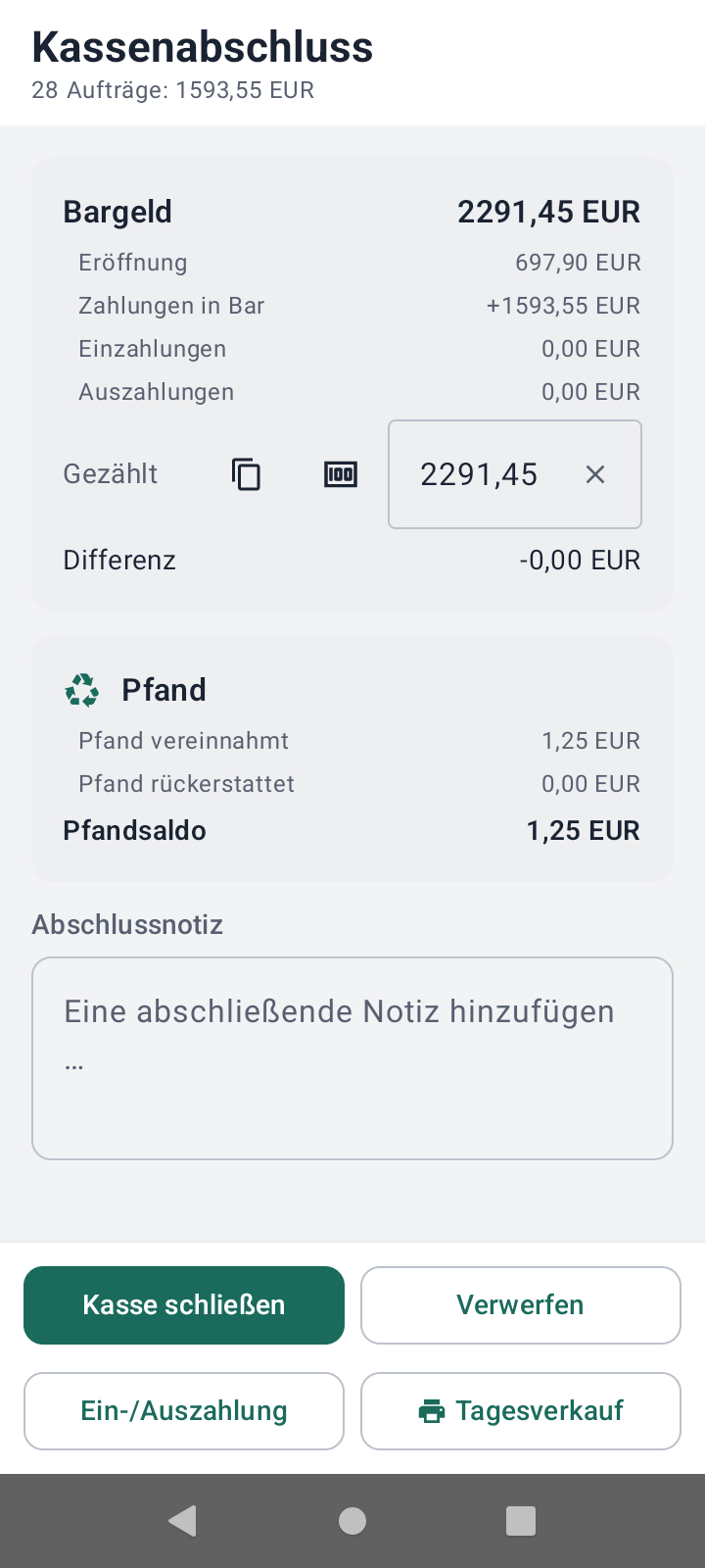 Kassenabschluss